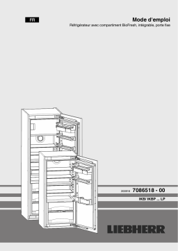 Liebherr IKBP 2370 Refrigerateur encastrable 1 porte Manuel du propriétaire