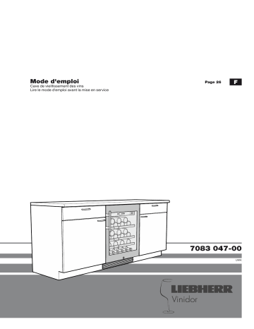 Liebherr UWKes 1752 Cave à vin encastrable Manuel du propriétaire | Fixfr