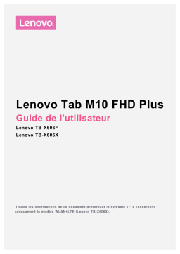 Lenovo TABLETTE M10 PLUS 4/64Go FHD Tablette multimédia Manuel du propriétaire