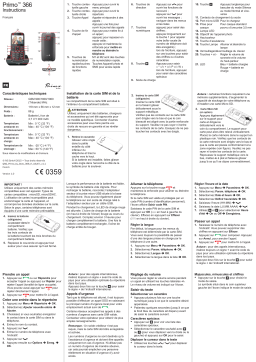 Doro PRIMO 366 BLACK Téléphone portable / Téléphone mobile Manuel du propriétaire