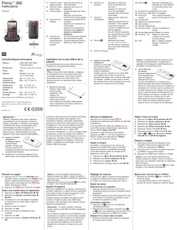 Doro PRIMO 366 BLACK Téléphone portable / Téléphone mobile Manuel du propriétaire | Fixfr