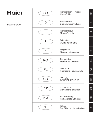 HB26FSSAAA | Haier HB26FSNAAA Frigo américain/French Doors Manuel du propriétaire | Fixfr