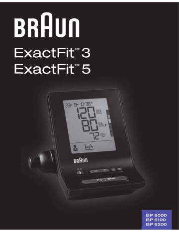 Braun BUA6150 EXACTFIT3 Bloeddrukmeter / Hartslagmeter Manuel du propriétaire | Fixfr