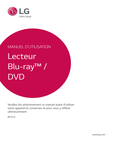LG BP250.DDEULLK Lecteur DVD / Blu-ray Manuel du propriétaire | Fixfr