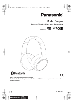 Panasonic RB-M700BE-K Casque audio ou écouteurs sans fil / Bluetooth Manuel du propriétaire