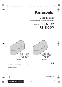 Panasonic RZ-S500WE-W Casque audio ou écouteurs sans fil / Bluetooth Manuel du propriétaire