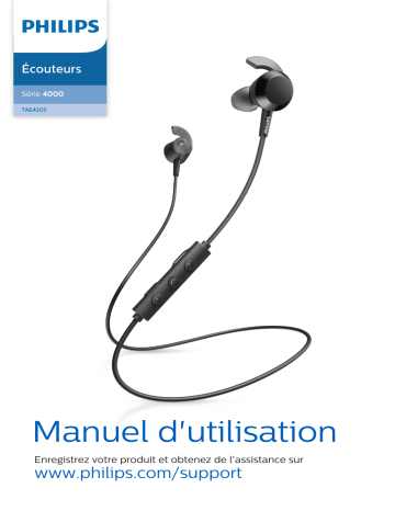 TAE4205WT | Philips TAE4205BK Casque audio ou écouteurs sans fil / Bluetooth Manuel du propriétaire | Fixfr