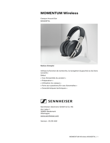 Sennheiser MOMENTUM TRUE WIRELESS II BLACK Casque audio ou écouteurs sans fil / Bluetooth Manuel du propriétaire | Fixfr