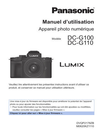 Panasonic DC-G100 + 12-32mm f/3.5-5.6 + DMW- SHGR1 Appareil photo hybride Manuel du propriétaire | Fixfr
