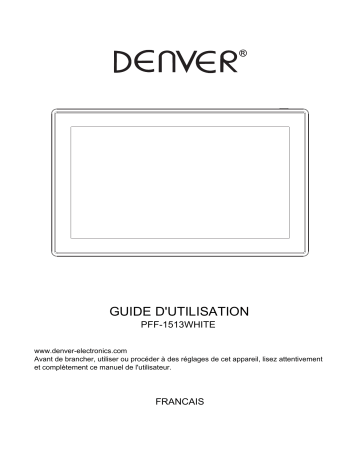 Denver FRAMEO 15 POUCES WHITE Cadre photo digital / Écran connecté Manuel du propriétaire | Fixfr