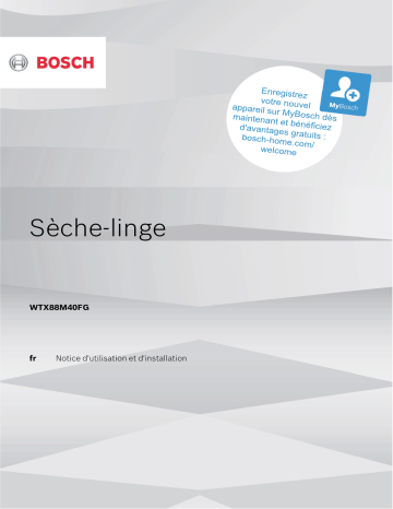 Bosch SERIE 8 WTX88M40FG Séchoir Manuel du propriétaire | Fixfr