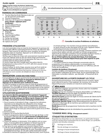 Whirlpool ST U 83E EU Séchoir Manuel du propriétaire | Fixfr