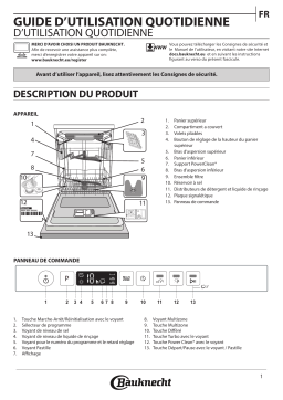 Bauknecht BCIO 3T341 PLET Lave-vaisselle encastrable Manuel du propriétaire