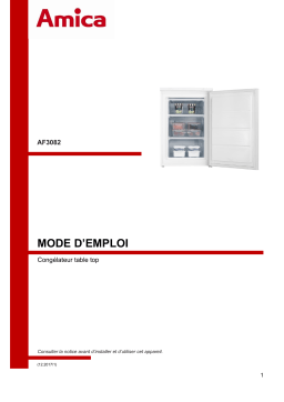 Amica AF3082 Congélateur armoire Manuel du propriétaire