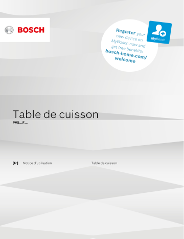 Bosch SERIE 6 PVS775FC5E Plaque électrique, vitrocéramique ou induction Manuel du propriétaire | Fixfr