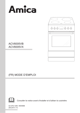 Amica ACV6005VB Cuisinière induction, vitrocéramique ou électrique Manuel du propriétaire