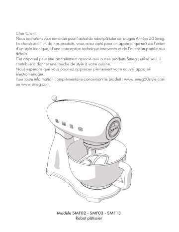 SMF03RDEU | Smeg SMF03CREU Robot de cuisine Manuel du propriétaire | Fixfr