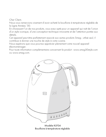 Smeg KLF04WHEU Bouilloire / Machine à thé Manuel du propriétaire | Fixfr