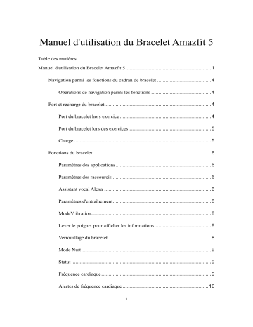 Amazfit BAND 5 ORANGE Montre connectée, activity tracker ou montre de sport Manuel du propriétaire | Fixfr