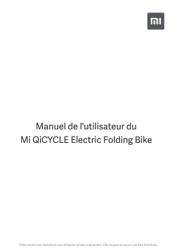 Xiaomi MI QICYCLE ELECTRIC FOLDING BIKE Vélo électrique  Manuel du propriétaire