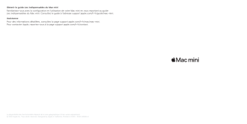 MAC MINI M1 512GO | MAC MINI M1 256GO | MAC MINI 2020 I3 | Apple MAC MINI 2020 I5 Desktop PC / Mac Manuel du propriétaire | Fixfr