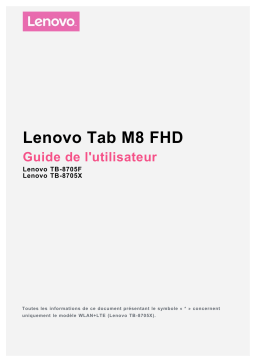 Lenovo TAB M8 FHD 3/32GO Tablette multimédia Manuel du propriétaire