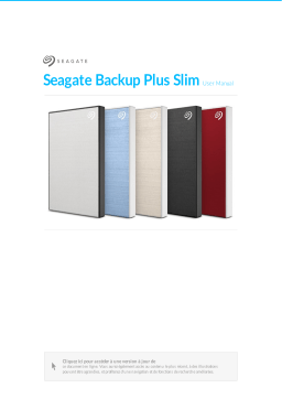 Seagate BACKUP PLUS SLIM 1TB BLCK Disque dur ou SSD externe Manuel du propriétaire