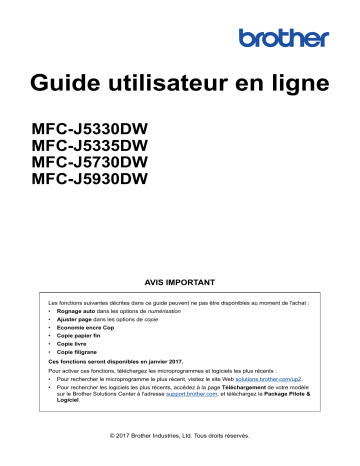 Brother MFC-J5330DW/FR Imprimante Manuel du propriétaire | Fixfr