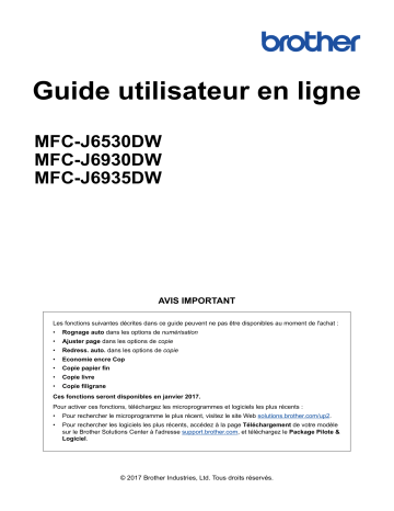 Brother MFC-J6530DW Imprimante Manuel du propriétaire | Fixfr