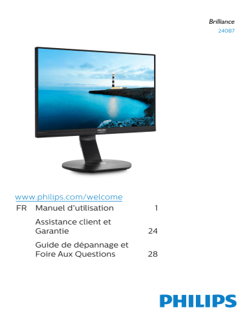 Philips B-LINE 240B7QPJEB/00 BL Moniteur PC Manuel du propriétaire | Fixfr