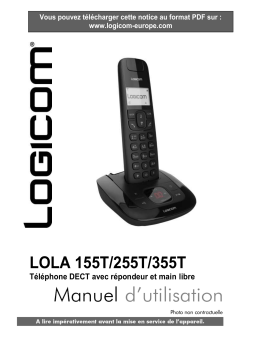 Logicom LOLA 255T BLACK Téléphone sans fil Manuel du propriétaire