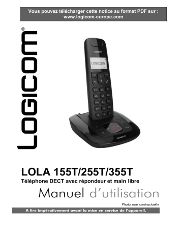 LOLA 155T BLACK | Logicom LOLA 255T BLACK Téléphone sans fil Manuel du propriétaire | Fixfr