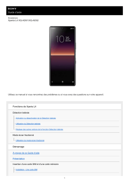 Sony XPERIA L4 BLACK Smartphone Manuel du propriétaire