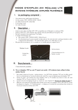 CGV ANTENNA REGLISSE Antenne TV/FM et amplificateur signal Manuel du propriétaire