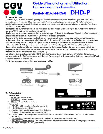 CGV AUDIO CONVERTER DOP-R Transmetteur-récepteur audio Manuel du propriétaire | Fixfr