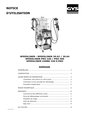 GYS SPEEDLINER 39.02 Manuel du propriétaire | Fixfr