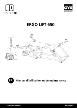 GYS LIFTING TABLE ERGO LIFT 650 Manuel du propriétaire