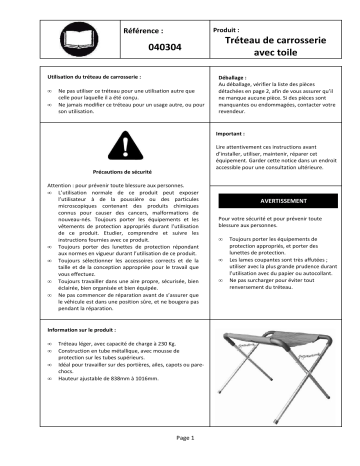 GYS CAR BODY TRESTLE Manuel du propriétaire | Fixfr