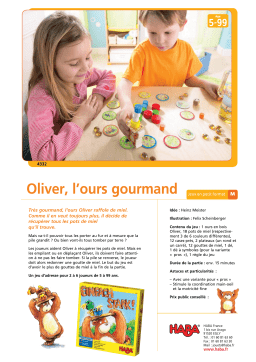 Haba 4332 oliver l ours gourmand Manuel utilisateur