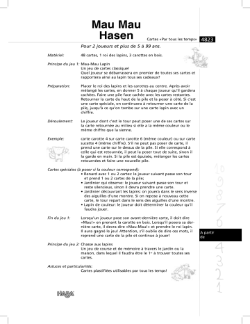 Manuel du propriétaire | Haba 4823 mau mau lapin Manuel utilisateur | Fixfr