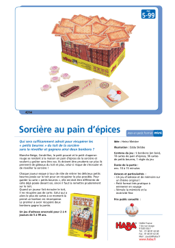 Haba 4314 sorciere au pain d epices Manuel utilisateur