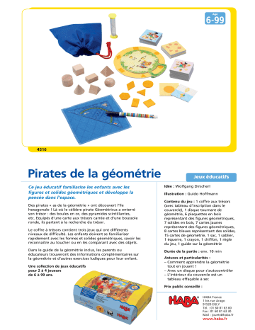 Manuel du propriétaire | Haba 4516 pirates de la geometrie Manuel utilisateur | Fixfr