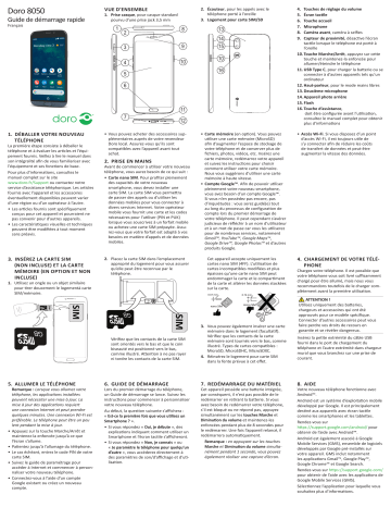 Doro 8050 Smartphone Guide de démarrage rapide | Fixfr