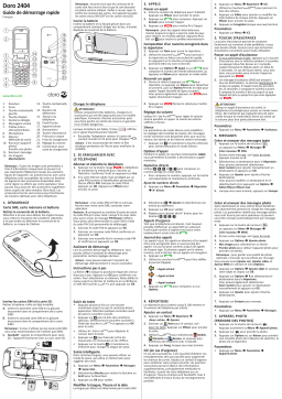 Doro 2404 Mobile phone Guide de démarrage rapide