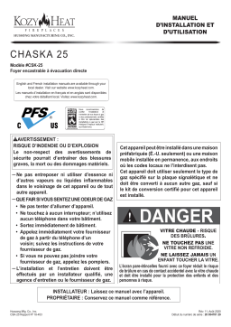 Kozyheat Chaska 25 Gas Insert Manuel du propriétaire