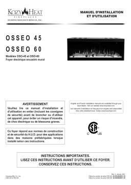 Kozyheat Osseo Linear Electric Fireplace Manuel du propriétaire