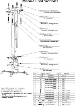 LTC Audio PRB2 PROJECTOR CEILING BRACKET Manuel du propriétaire