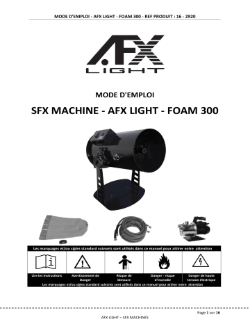 afx light FOAM300 FOAM MACHINE Manuel du propriétaire | Fixfr