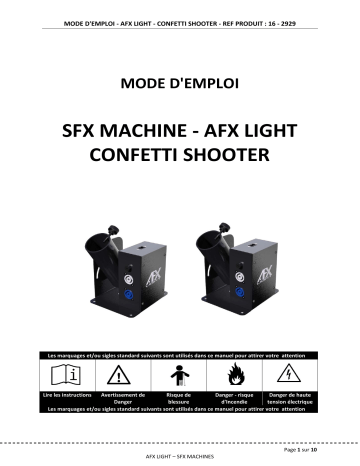 afx light CONF-SHOOTER CONFETTI SHOOTER Manuel du propriétaire | Fixfr