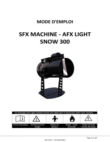 afx light SNOW300 SNOW MACHINE Manuel du propriétaire | Fixfr